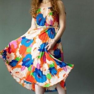 Sam Edelman Multicolor Pleated Midi Dress XL